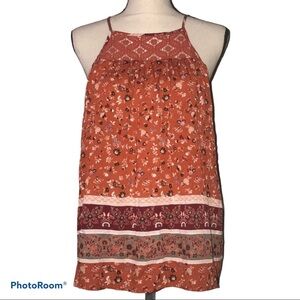 Crave fame medium Junior halter tank orange NWT